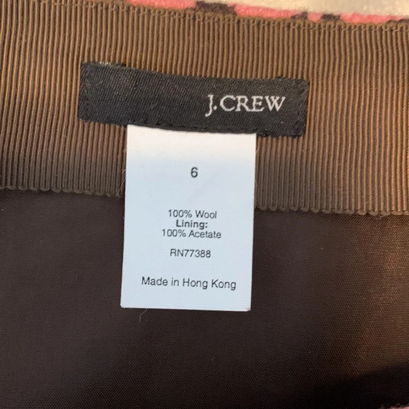 J CREW womens wool pencil skirt pink and brown knit stripes size 6 - Picture 3 of 7